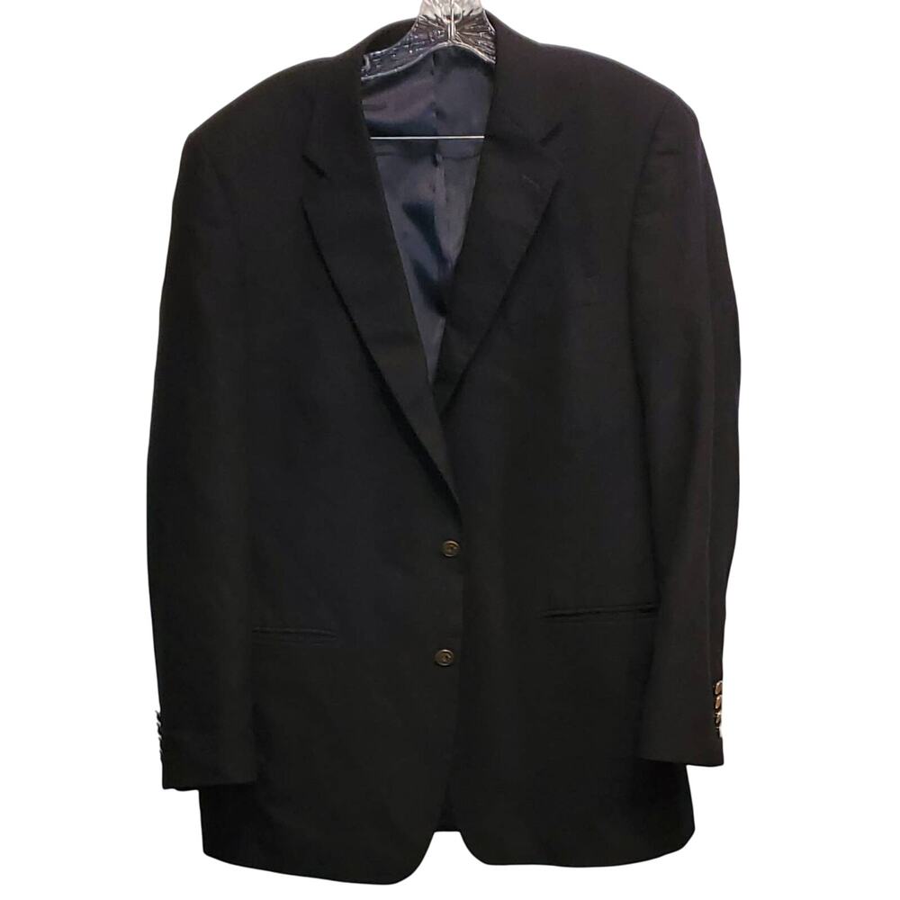 Club Room Pure Wool Royal Blue 2 brass Button Blazer Sportcoat Blazer Jacket 44L